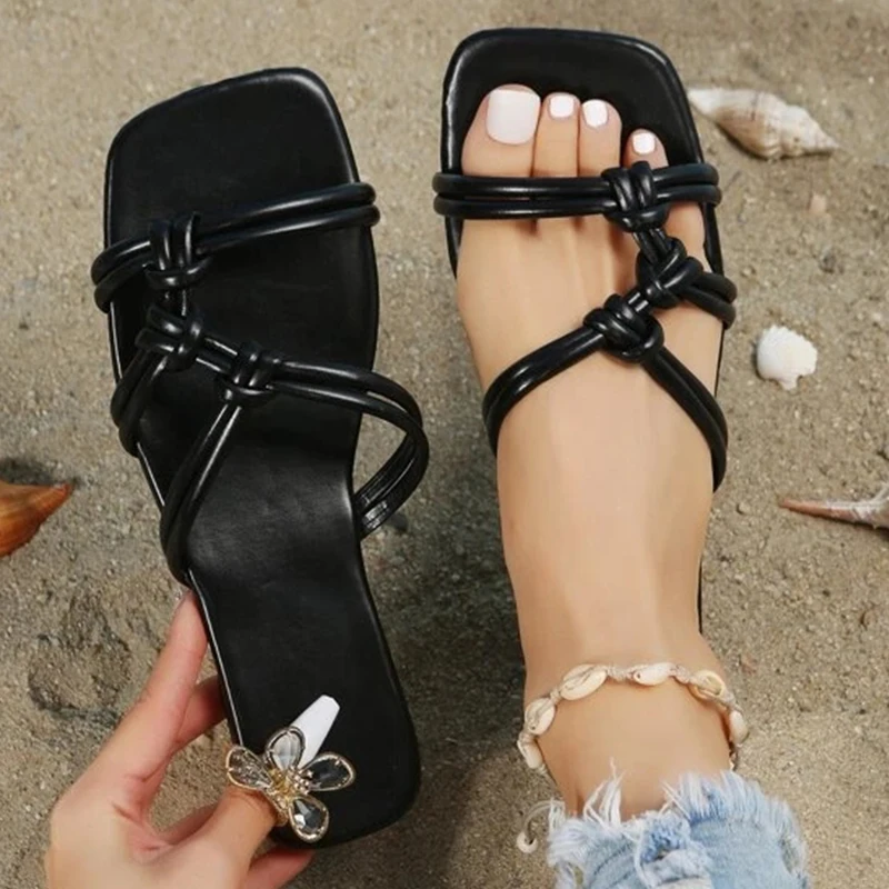 Knot Decor Women Open Toe Slides 2023 Summer New Glamorous Outdoor Flat Sandals Sandy Beach SexySlippers Women Shoes
Knot Decor Women Open Toe Slides 2023 Summer New Glamorous Outdoor Flat Sandals Sandy Beach SexySlippers Women Shoes