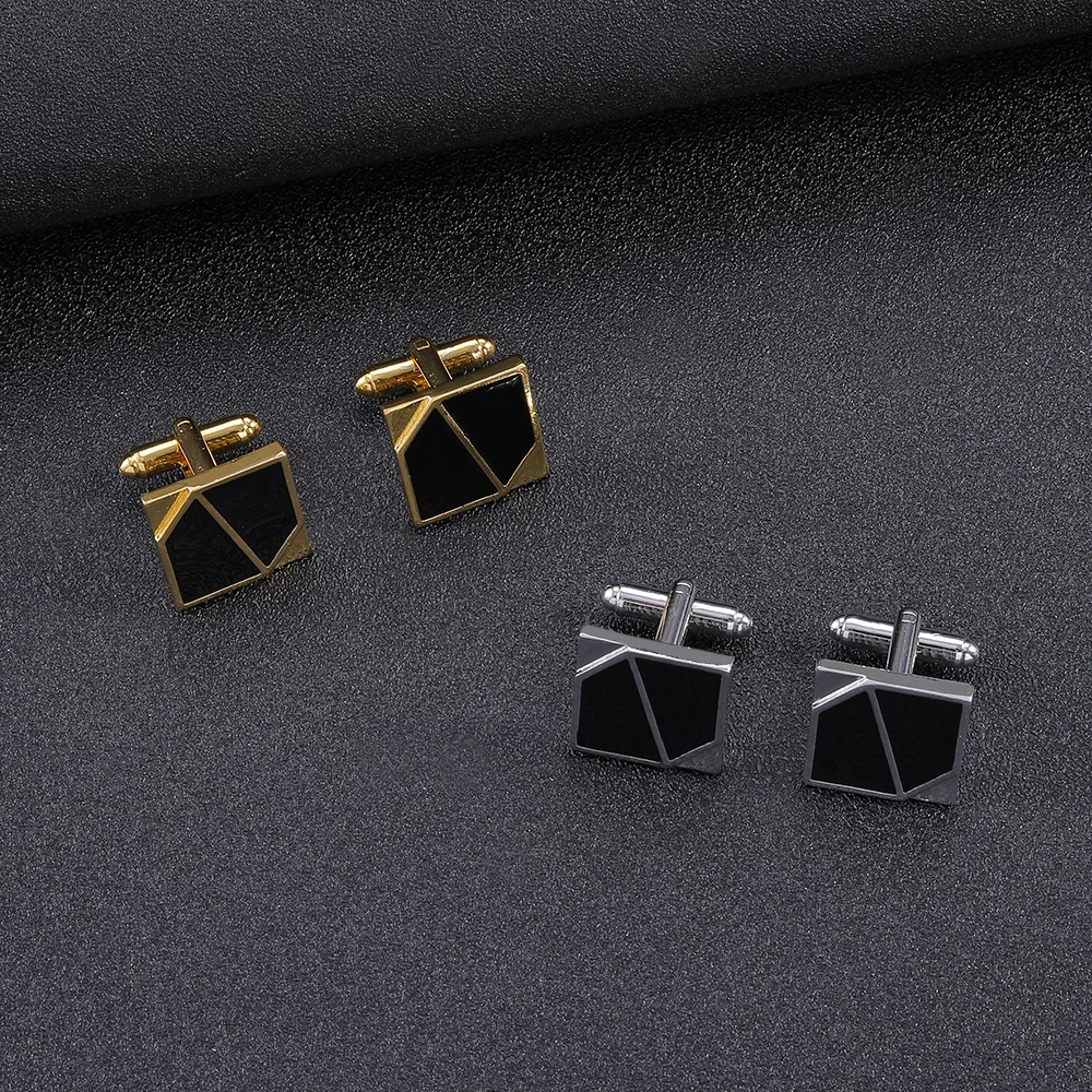 

New Arrival Golden Mens Cufflinks Gift Silvery Geometry Cuff Links For Guy Enamel Galaxy Gemelos