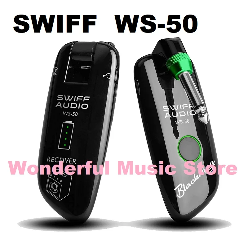 

Swiff WS-50 uhf guitarra digital sem fio sistema transmissor receptor 50m faixa de transmissão embutido bateria recarregável 5.0