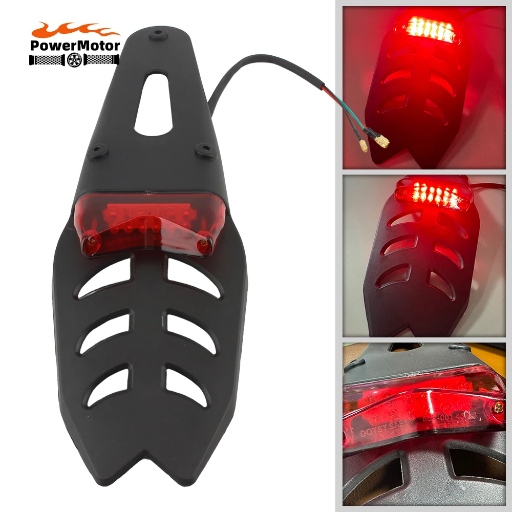 

Motorcycle Tail Light Rear Fender Dirt Bike LED 12V Taillight Brake Stop License Plate Lamp For Supermoto Motocross Enduro