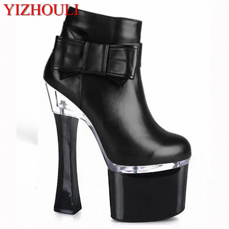 

New style bowknot decoration, 18 cm women fashion banquet boots, specially designed for women stage special ankle dance shoes