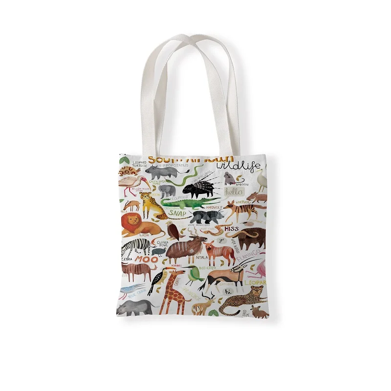 Double-sided picture print shopping bag Sundry retail bag Cute animal print style shoulder shopping bag Fashion casual tote bag
Double-sided picture print shopping bag Sundry retail bag Cute animal print style shoulder shopping bag Fashion casual tote bag