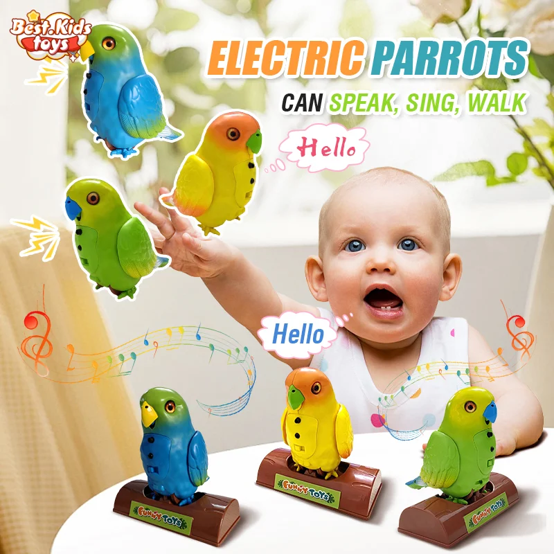 

Children's Toys Electric Simulation Parrot Talking Singing Bird Toys For Kids Hand Gesture Sensing Wings Can Move Animal Gift