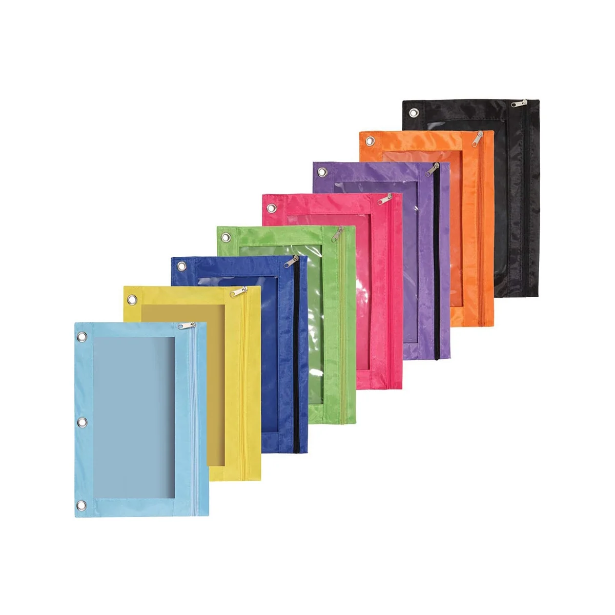 8 Pcs 3 Ring Zipper Pencil Pouch Colorful Fabric Pencil Case Sturdy and Durable Binder Pouch with Clear Window
8 Pcs 3 Ring Zipper Pencil Pouch Colorful Fabric Pencil Case Sturdy and Durable Binder Pouch with Clear Window