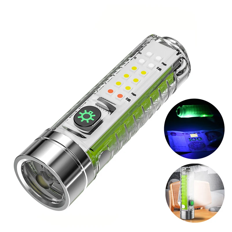 USB C Rechargeable Mini Pocket LED Keychain EDC Flashlight Super Bright UV Light Magnets Work Torch Self Defense Camping Lantern
USB C Rechargeable Mini Pocket LED Keychain EDC Flashlight Super Bright UV Light Magnets Work Torch Self Defense Camping Lantern