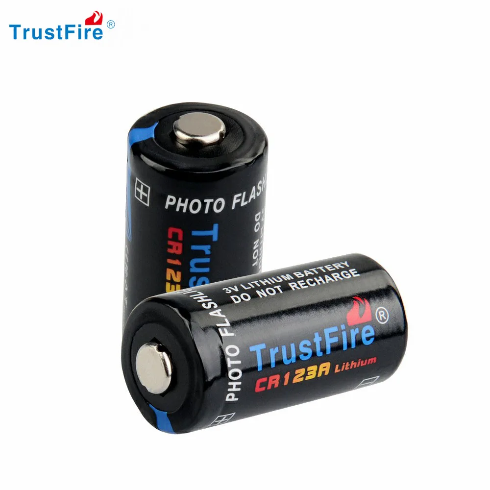 

10PCS TrustFire CR123A 3V Lithium Battery 1300mAh Cell Batteries for Cameras Flashlight Toy Smoke Detector Li-ion Batteries