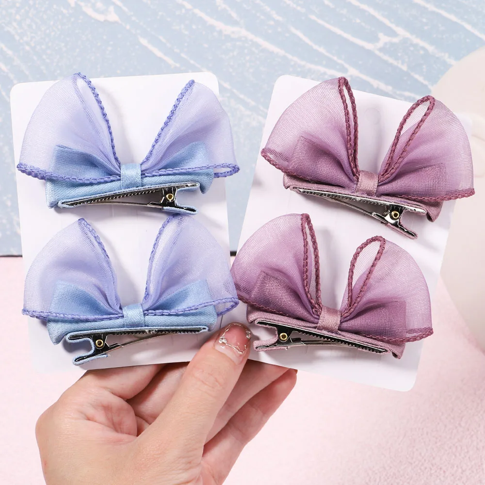 

2Pcs Girls Two-layer Chiffon Bows Hair Clips for Baby Kids Sweet Gifts Cute Hairpins Barrettes Headband Fashion Hair Accessories