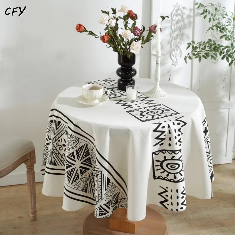

Bohemian Style Geometry Thickening Round Tablecloth Table Cover Chicken Table Cloth Tablecloth for Table Tea Round Table Map