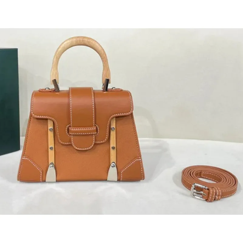 

Роскошная сумка через плечо с деревянной ручкой, модные повседневные универсальные сумки для женщин, высококачественный разноцветный мессенджер Y2k