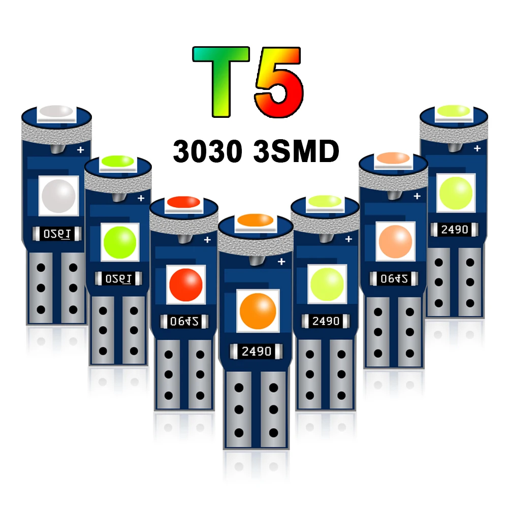 20pcs T5 3030 3SMD LED Car Dashboard Light Instrument Panel Wedge Gauge reading Lamp Motorcycle Indicator Auto Interior Lights
20pcs T5 3030 3SMD LED Car Dashboard Light Instrument Panel Wedge Gauge reading Lamp Motorcycle Indicator Auto Interior Lights