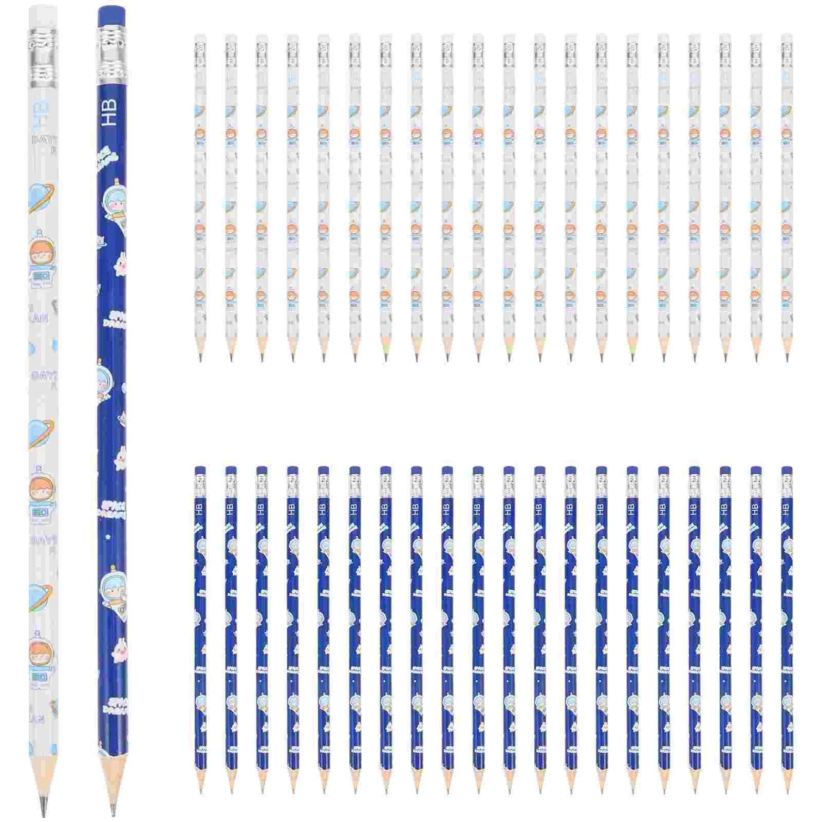 

30 шт. Карандаши с ластиком, гладкие карандаши для письма, карандаши с мультяшным космическим рисунком, товары для студентов