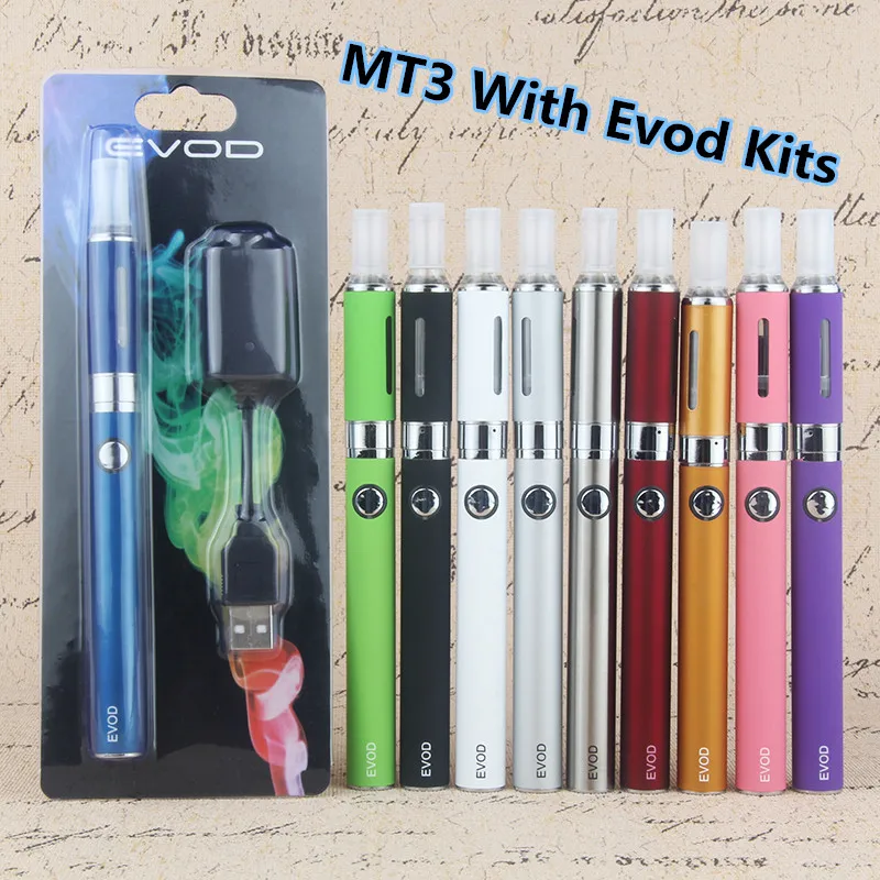 

Vape Evod MT3 Kit Clearomizer Pen Ego T Ugo Vaporizer Battery 510 Thread USB Charger BCC Tank Blister Starter 650/900/1100mah