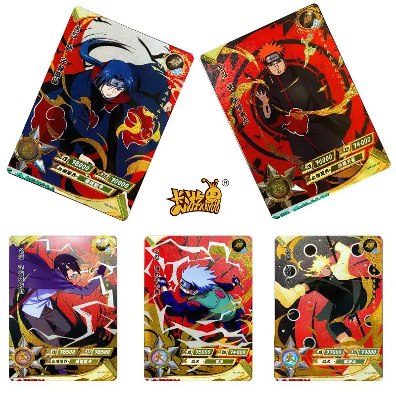 Ar66Pcs/set Kayou Naruto Pain Sasuke Kakashi Anime Characters Bronzing Rare Collection Flash Card Cartoon Toy Christmas Gift
Ar66Pcs/set Kayou Naruto Pain Sasuke Kakashi Anime Characters Bronzing Rare Collection Flash Card Cartoon Toy Christmas Gift