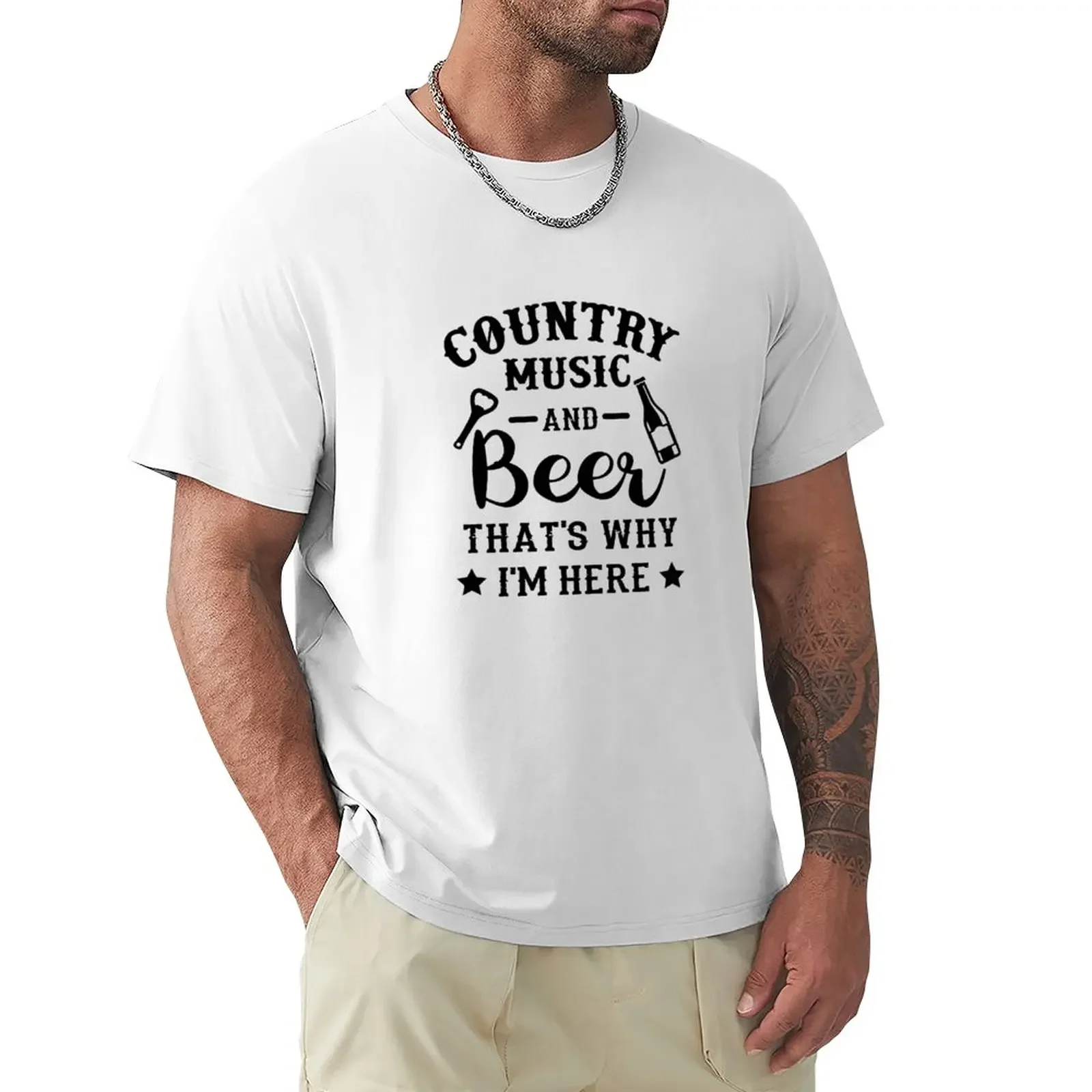 

Country Music And Beer That's Why I'm Here Funny Beer Lover T-Shirt T-Shirt vintage t shirt Tee shirt funny t shirts for men
