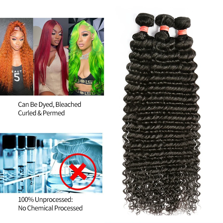 30, 40 inches Curly Human Hair Bundles Brazilian Water Deep Wave 3, 4 Bundles Raw Hair Extensions Double Weft 4 Mallzona S2772bd671619485ebd190631c3a3a4e6U 30, 40 inches Curly Human Hair Bundles Brazilian Water Deep Wave 3, 4 Bundles Raw Hair Extensions Double Weft Mallzona