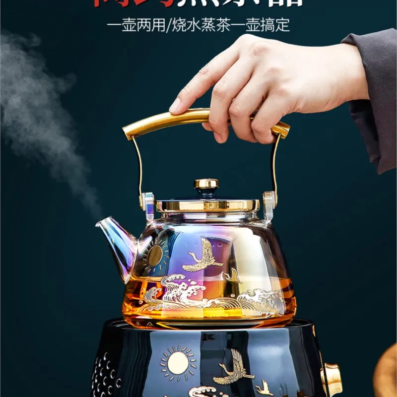 Electric pottery stove tea maker Glass teapot kettle home automatic steam net red set
Electric pottery stove tea maker Glass teapot kettle home automatic steam net red set