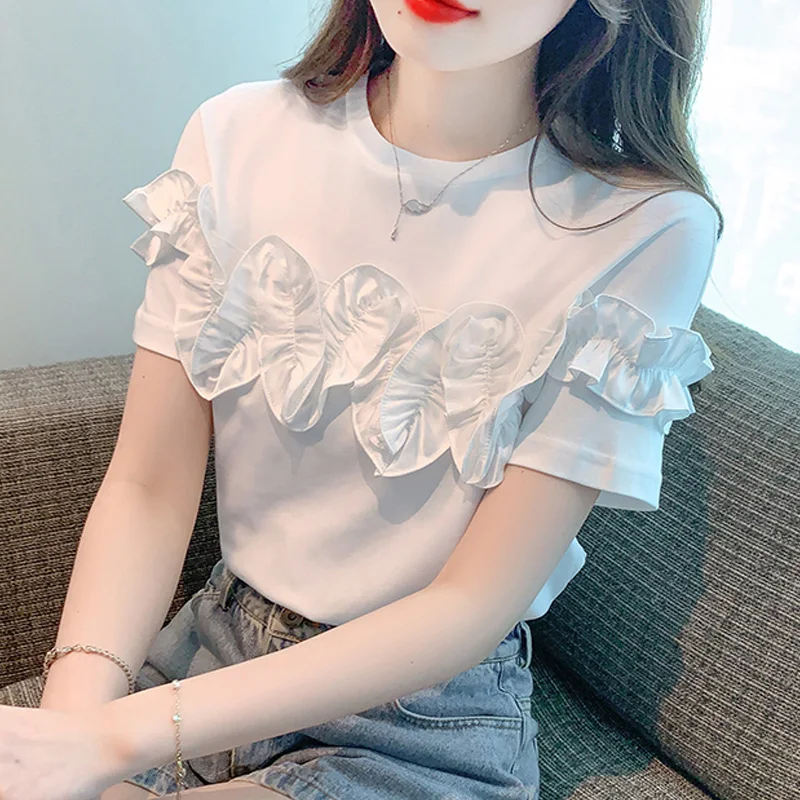 New Fashion Cotton Short Sleeve Blouse Women 2023 Casual White Summer Women's Shirts Female Clothing Floral Tops Woman 26643
New Fashion Cotton Short Sleeve Blouse Women 2023 Casual White Summer Women's Shirts Female Clothing Floral Tops Woman 26643