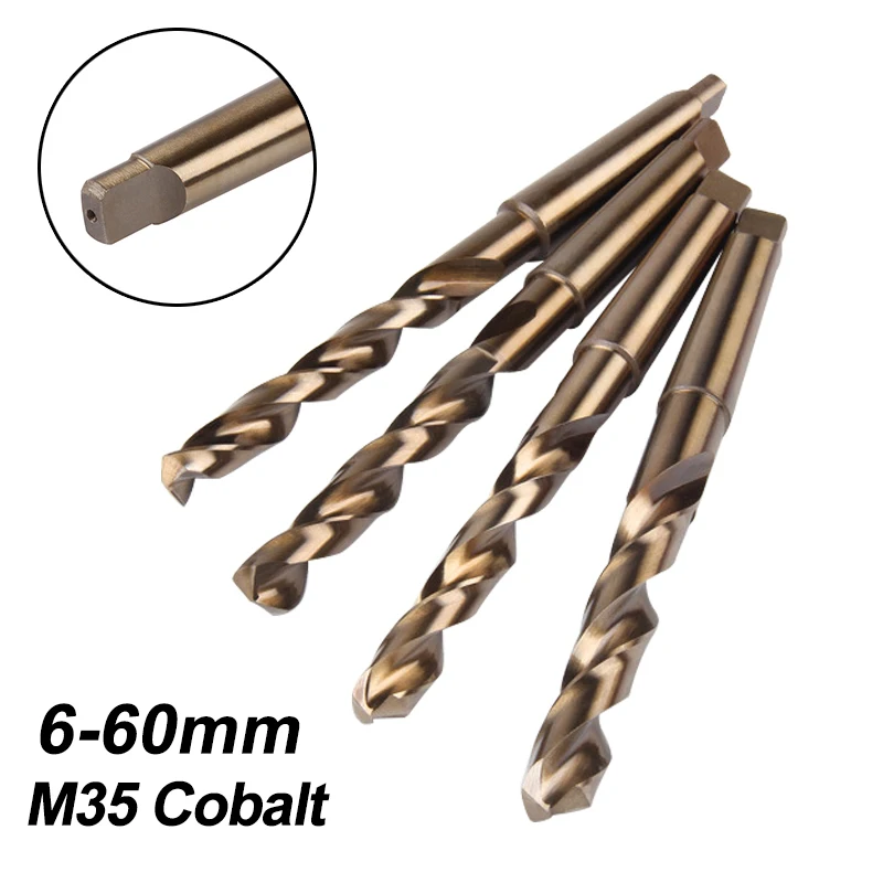 

1Pc Cobalt HSS-Co 5% Morse Taper Shank Twist Drill Bit 6-60mm M35 High Speed Steel Drilling Hole Tool for Stainless Steel Metal