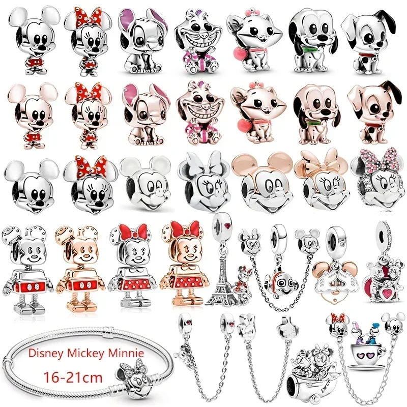 

Fine Pandora Minnie Mouse Beads Disney Mickey Mouse Charm for Jewelry Making Women Bracelet Accessories Pendant DIY Girl Bangle