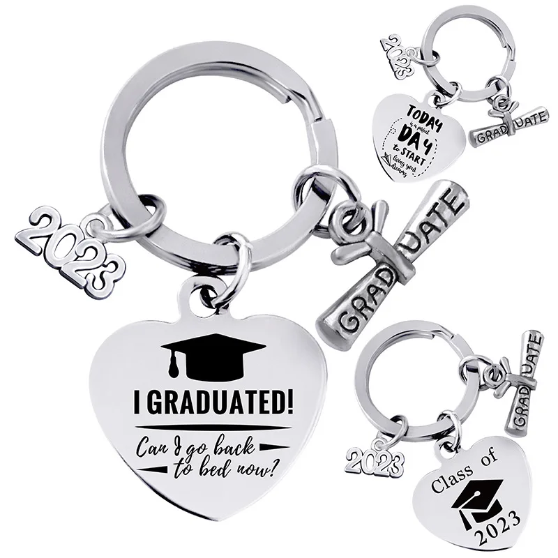 

Opening Ceremony Gift Graduation Gift 2023 New Class Of Stainless Steel Keychain Bag Hanging Charm Souvenirs Gifts