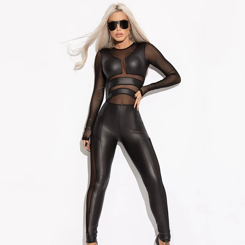 Modigirl Women's Sexy Black Mesh Spliced See-through Jumpsuit Summer Fashion Tight Fitting Sports Yoga Jumpsuits 2024 New
Modigirl Women's Sexy Black Mesh Spliced See-through Jumpsuit Summer Fashion Tight Fitting Sports Yoga Jumpsuits 2024 New