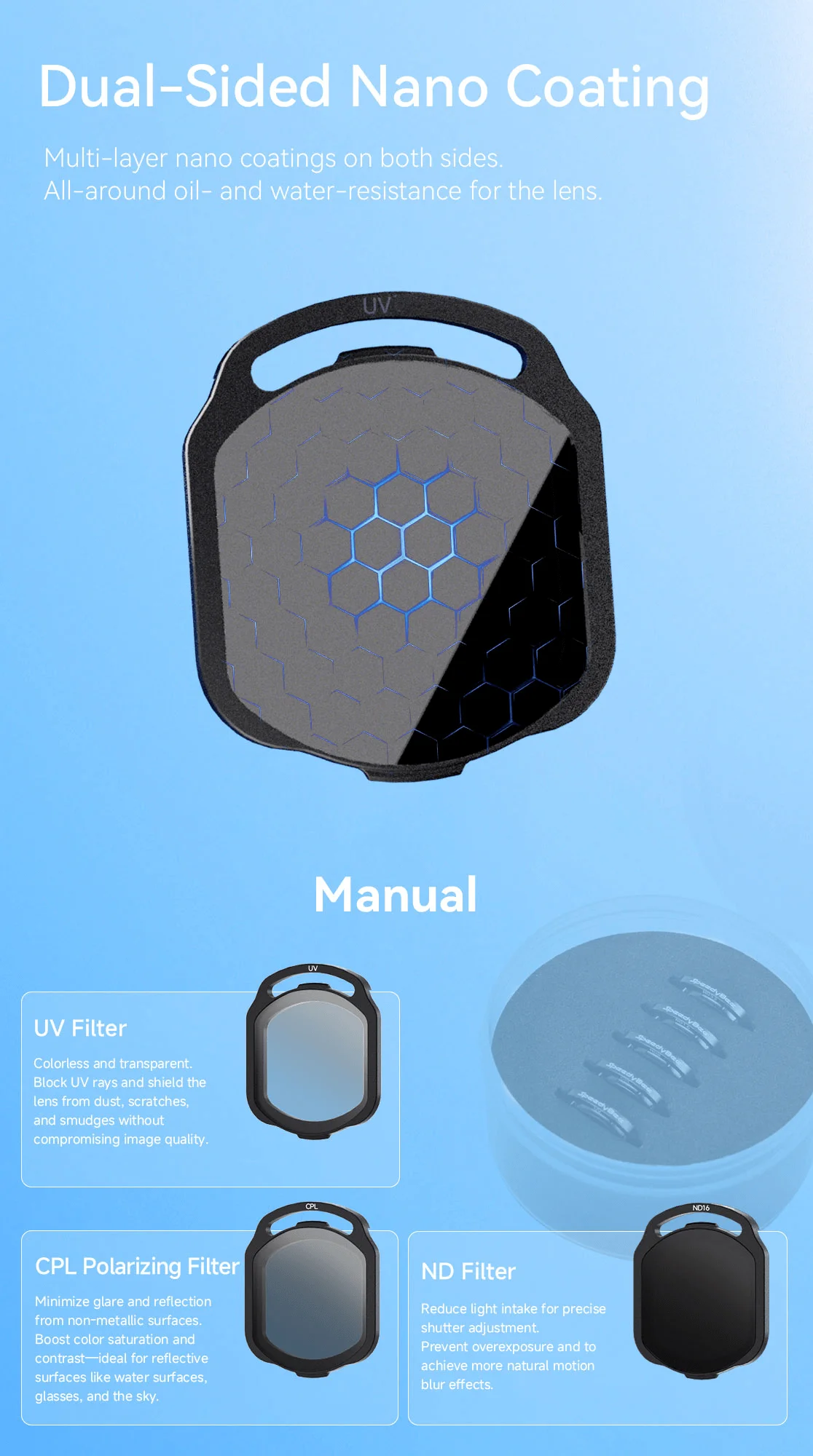 SpeedyBee O4 Air Unit Pro Filters UV/CPL/ND8/ND16/ND32 FPV Lens Protection Accessories for BEE25 Master3X FPV Drones SpeedyBee O4 Air Unit Pro Filters UV/CPL/ND8/ND16/ND32 FPV Lens Protection Accessories for BEE25 Master3X FPV Drones