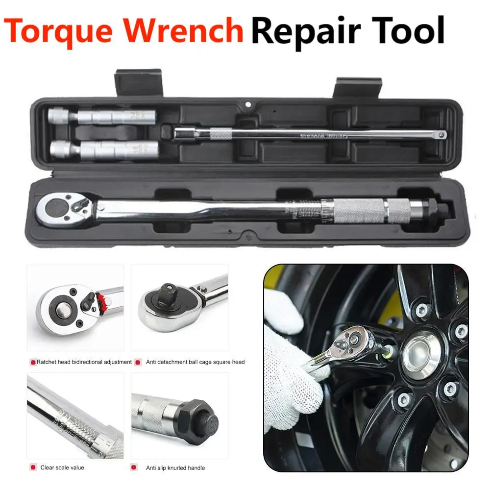 

5-60N.m Torque Wrench 3/8 Inch Square Drive Precise Preset 45T Reversible Ratchet Key Adjustable Torques Spanner Car Repair Tool