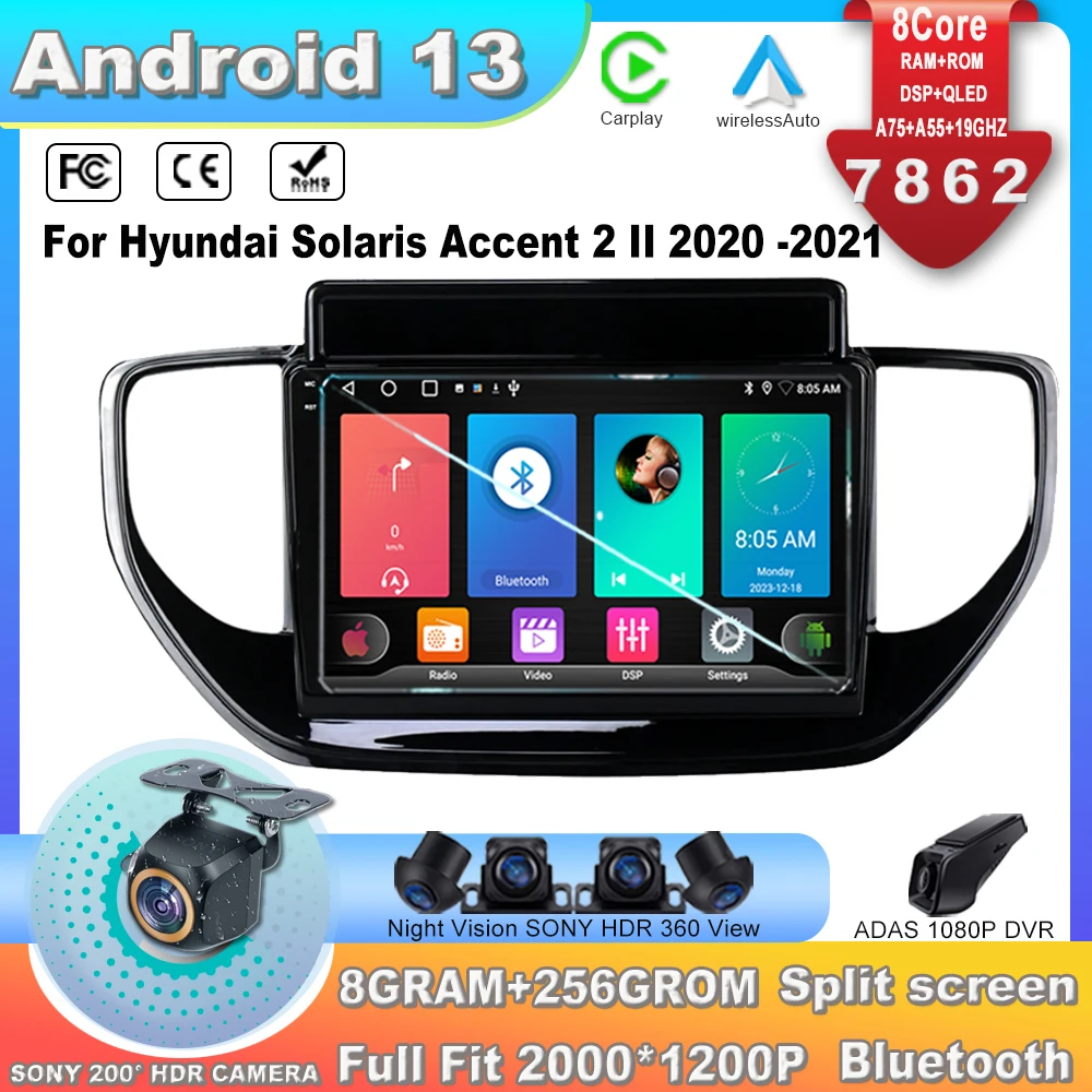Автомагнитола на Android для Hyundai Solaris Accent 2 II 2020 -2021, мультимедийный видеоплеер с навигацией, GPS, без dvd, 2 DIN, Carplay 7862CPU 
Автомагнитола на Android для Hyundai Solaris Accent 2 II 2020 -2021, мультимедийный видеоплеер с навигацией, GPS, без dvd, 2 DIN, Carplay 7862CPU