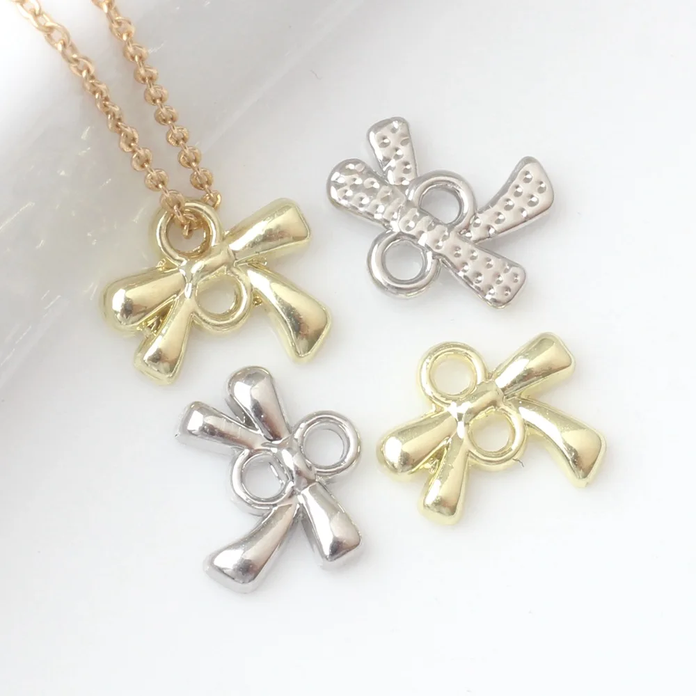 

10 Pieces/Bag Simplicity Alloy Bow knot Pendant DIY Bracelet Necklace Accessories