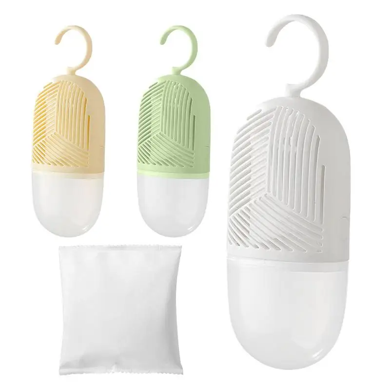 

Closet Dehumidifier Reusable Hangable Reusable Dehumidifier Humidity Packs Hanger Closet Portable Moisture Absorbing Bags