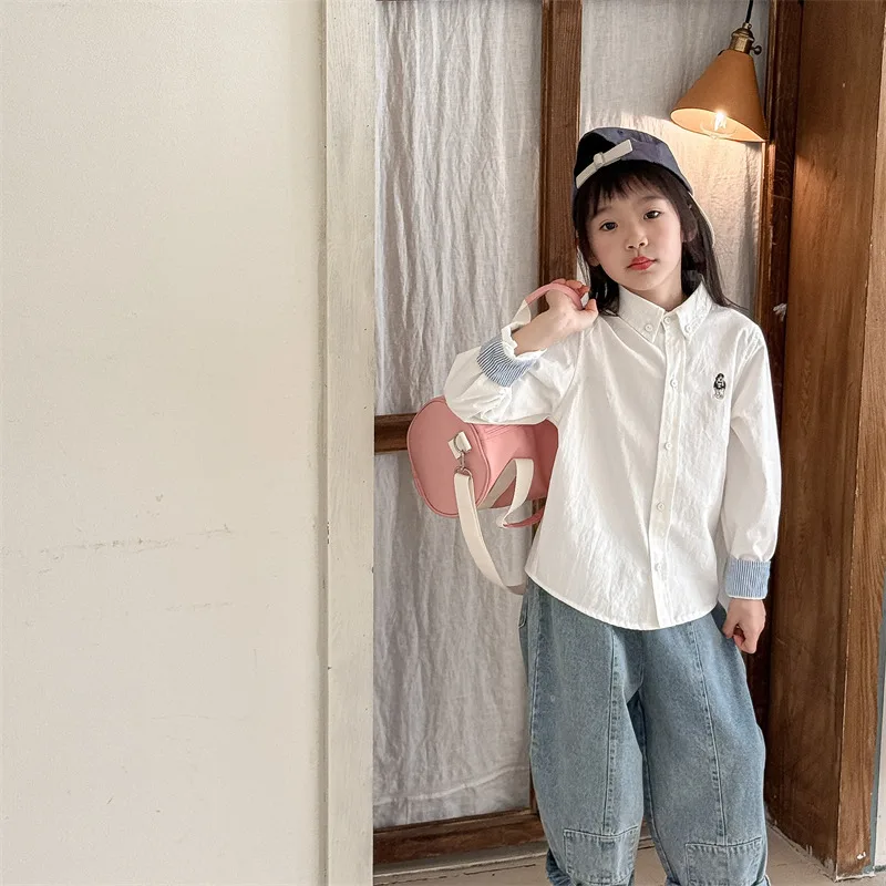 2024 Spring New Children Long Sleeve Shirts Fashion Girls Cartoon Lapel Shirt Baby Boys Cotton Tee Kids Casual Tops Clothes 8 S27814ff170654a86893d53ee46b7392cp