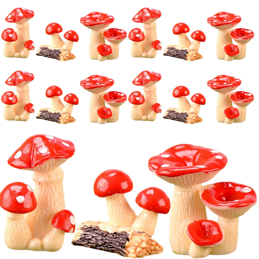 

Tiny Mushrooms Miniature Figurines Mini Decor Miniture Decoration Ornament Micro Landscape Resin Mini Mushroom Ornaments