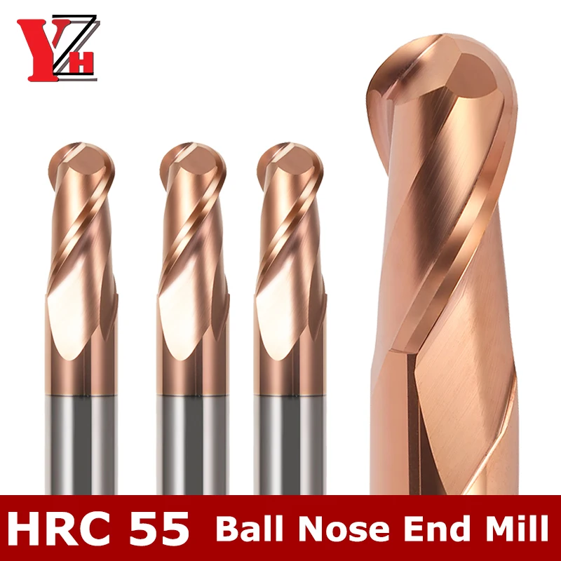 

Ball Nose End Mill HRC55 2 Flute Tungsten Carbide Cutter CNC Bit R0.5 R0.75 R1 R1.25 R1.5 R1.75 R2 R3 R4 R5 R6 R7 R8 R9 R10