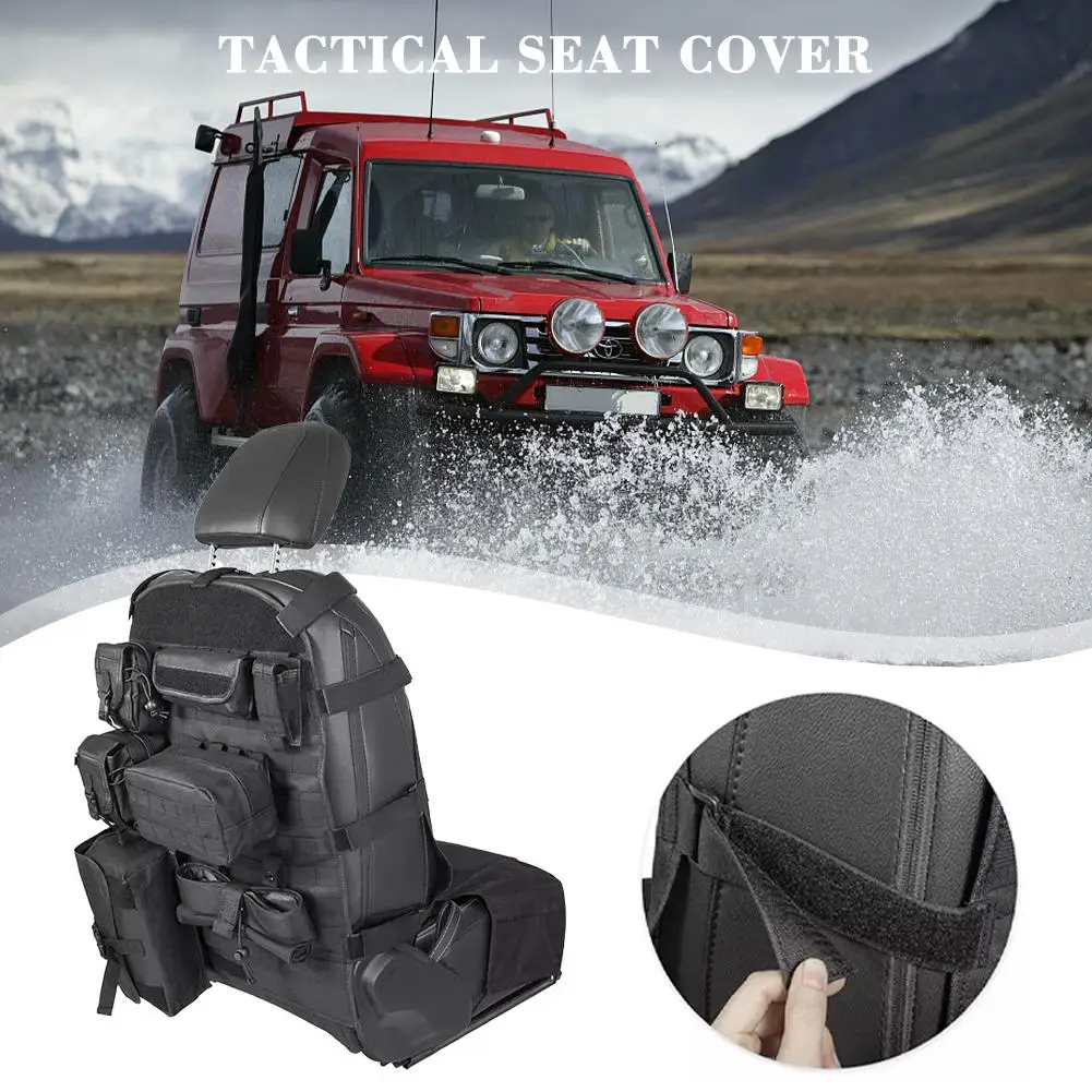 

Universal Front Seat Cover Case Storage Bags Tactical Seat Cover For Jeep Wrangler CJ YJ LJ JK JL Storage Bags Molle Pal Po W6R0