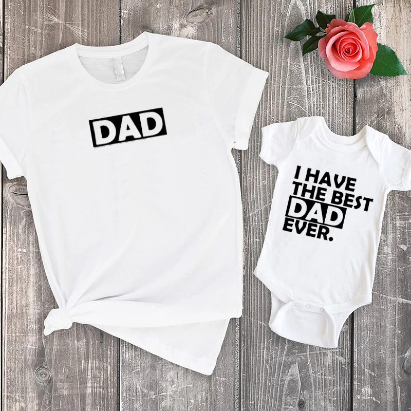 

I Have The Best Dad Ever Shirt Baby Girl Clothes 2022 Fashion Family Clothing Big Sister Matching Outfits Letter Fashion Sets