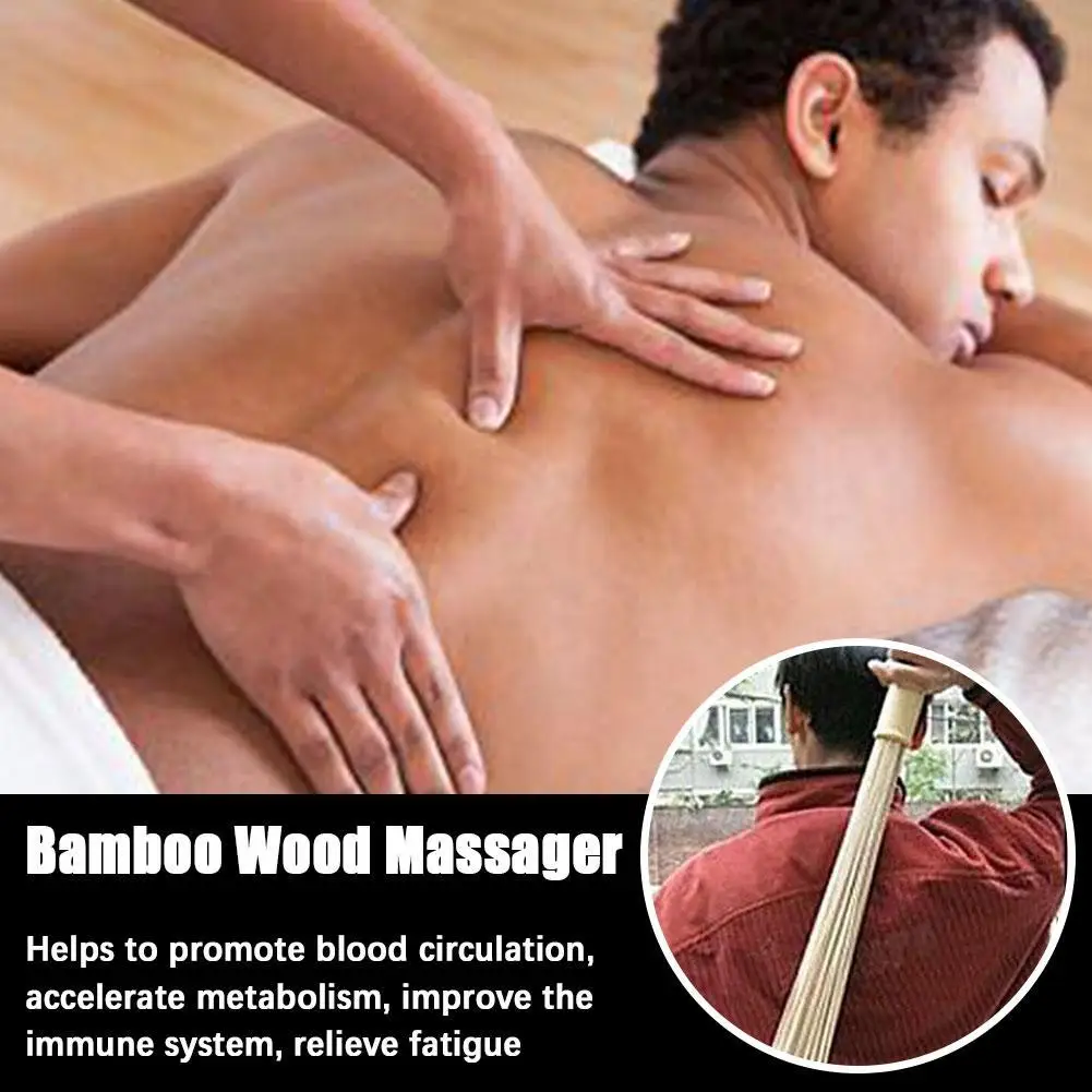 

Bamboo Wood Massager Eliminate Muscle Fatigue Relieve Pain Massage Wand Promote Circulation Health Care Body Massage Tool