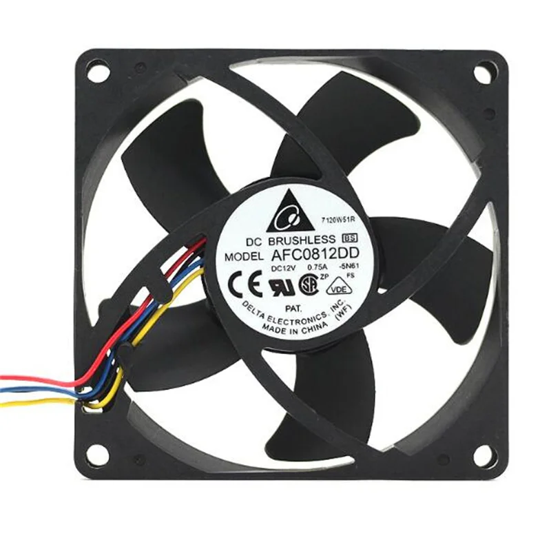 

Original delta AFC0812DD 8020 12V 0.75A 8CM four-wire PWM temperature-controlled CPU cooling fan