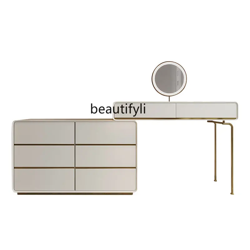 Master Bedroom Dressing Table Storage Cabinet Integrated Makeup Table Modern Simple Small Cream Style Desk Retractable Corner
Master Bedroom Dressing Table Storage Cabinet Integrated Makeup Table Modern Simple Small Cream Style Desk Retractable Corner