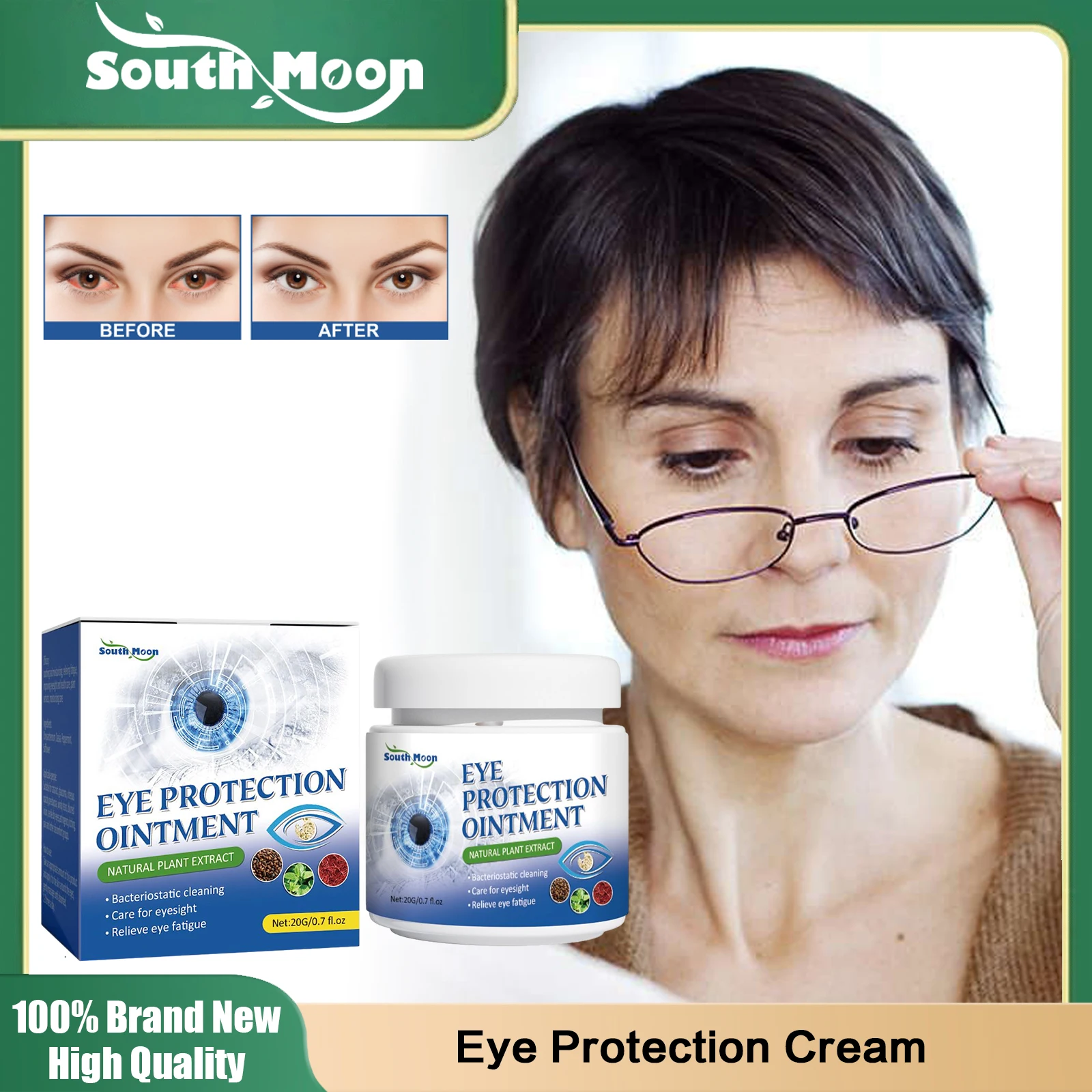 

Eye Protection Ointment Herbal Improve Eyesight Treatment Cataract Myopia Glaucoma Relieve Eye Fatigue Dry Itchy Eye Care Cream