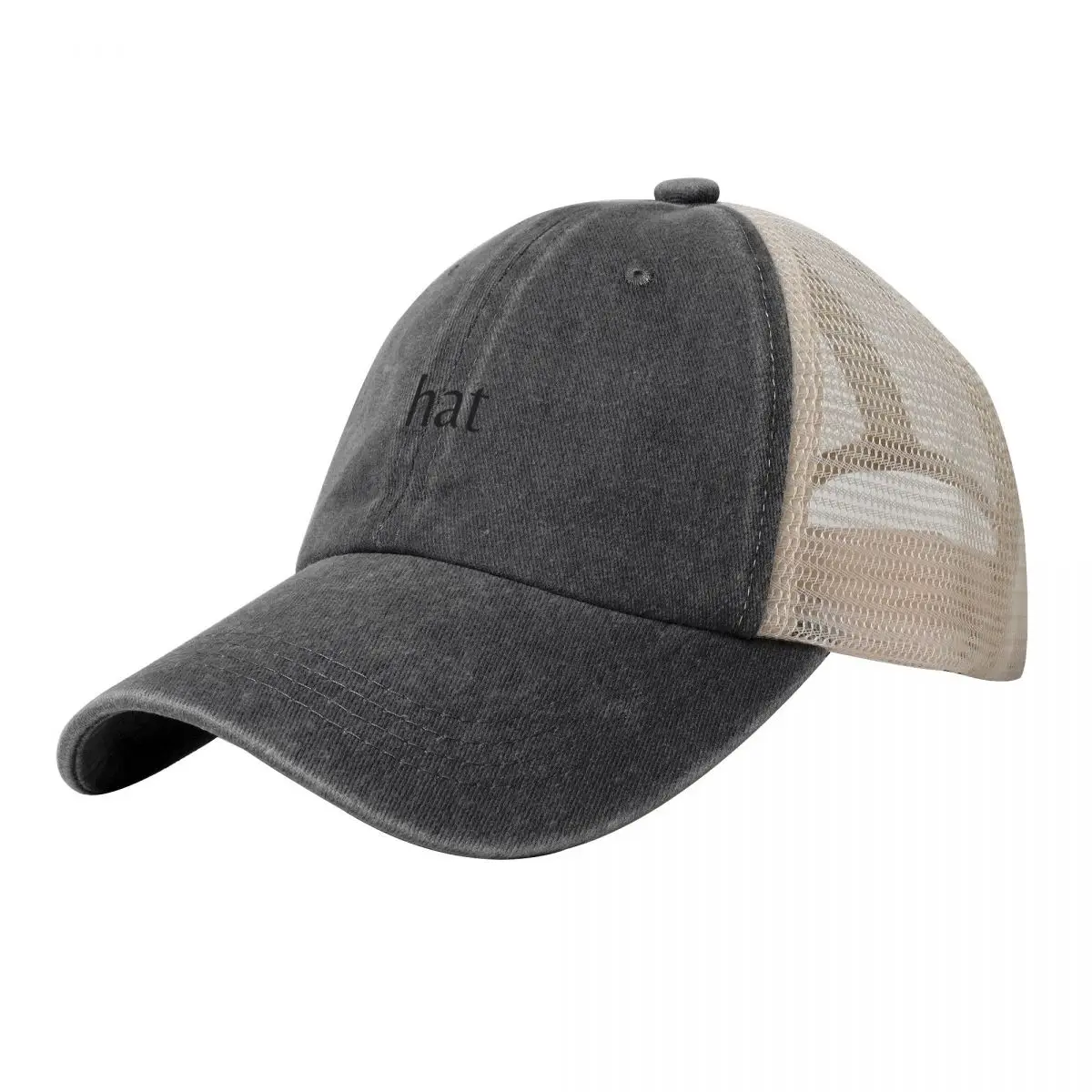 

Hat that says Hat on it Cowboy Mesh Baseball Cap Hat Beach Sports Cap hiking Golf Man Trucker Hats For Men Women's