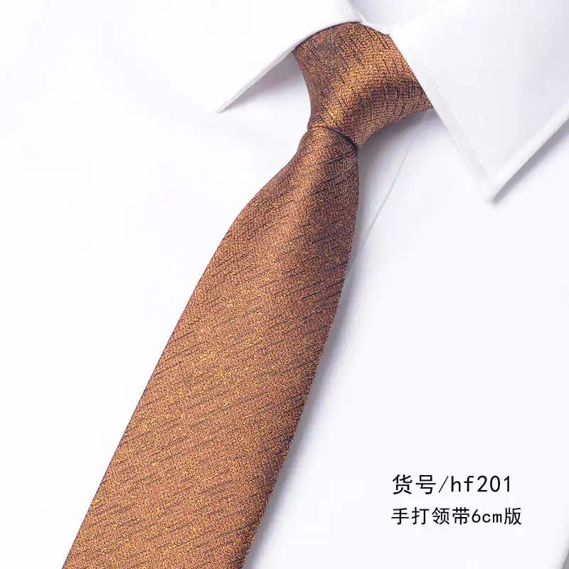 

High Quality Starry Sky Coffee Colored Gold Handmade Knot Necktie Men's Retro Style Slim Fit 6 cm Narrow Shirt Accessory Tie