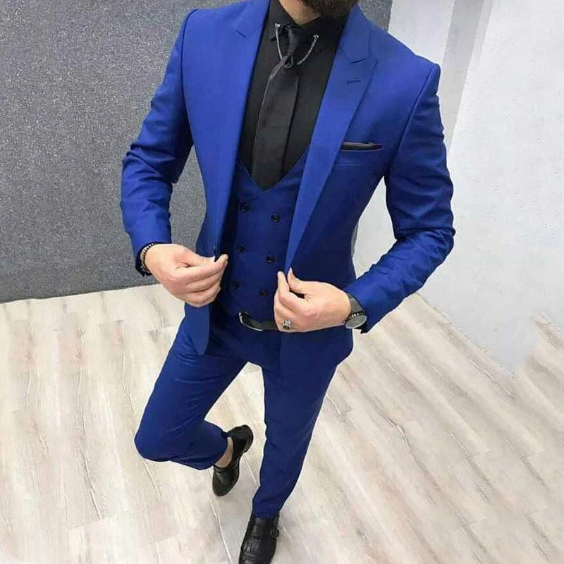 Slim Fit Casual Men Suits for Wedding 3 Piece Custom Groomsmen Tuxedo Royal Blue Jacket Waistcoat with Pants 2023 Male Fashion
Slim Fit Casual Men Suits for Wedding 3 Piece Custom Groomsmen Tuxedo Royal Blue Jacket Waistcoat with Pants 2023 Male Fashion