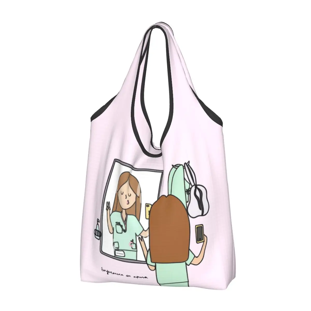 Reusable Enfermera En Apuros Nurse Medical Doctor Shopping Bag for Groceries Foldable Grocery Bags Washable Large Tote Bags
Reusable Enfermera En Apuros Nurse Medical Doctor Shopping Bag for Groceries Foldable Grocery Bags Washable Large Tote Bags
