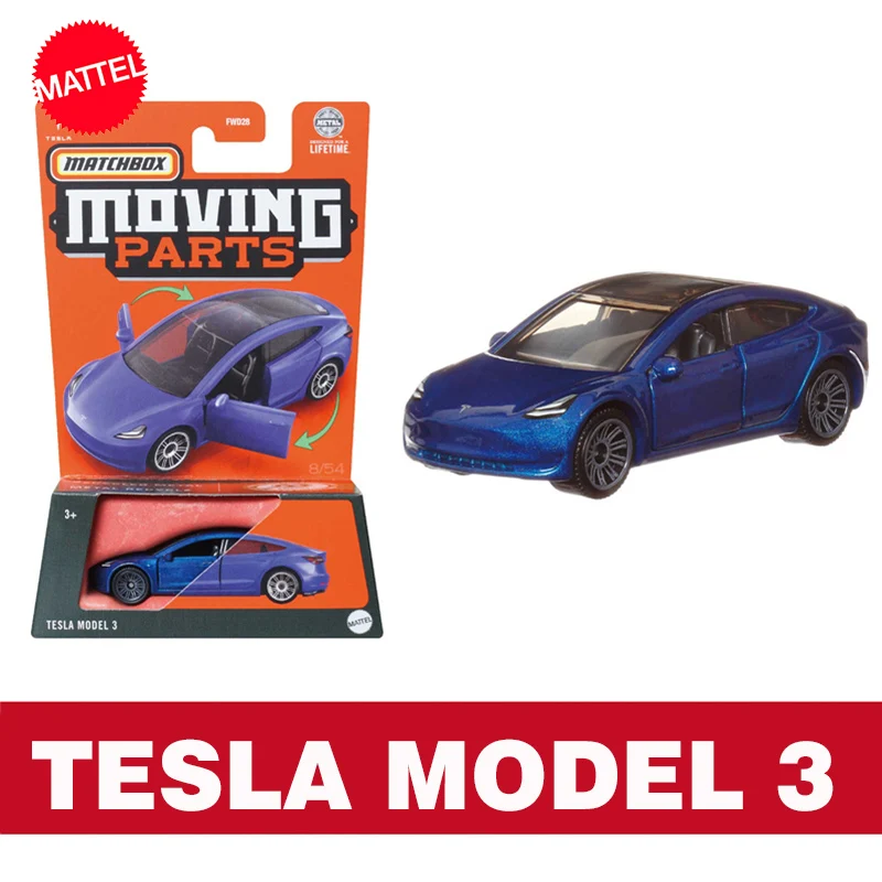 

Original Mattel Matchbox FWD28 Car 1/64 Metal Diecast Moving Parts Tesla Model 3 Vehicle Toys for Boys Collection Birthday Gift