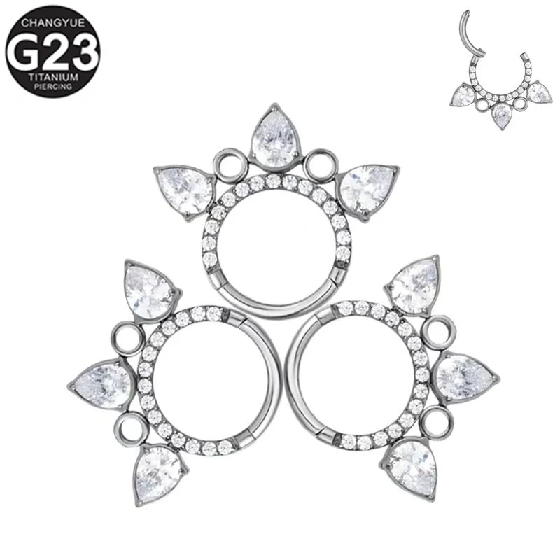 Nose Piercing Septum Nose Ring G23 Titanium Zircon Hoop High Section Clickers Earrings Cartilage Tragus Helix Piercing Jewelry
Nose Piercing Septum Nose Ring G23 Titanium Zircon Hoop High Section Clickers Earrings Cartilage Tragus Helix Piercing Jewelry
