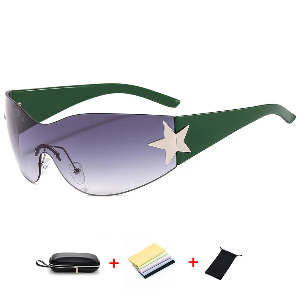 

Солнцезащитные очки без оправы для мужчин и женщин, спортивные брендовые дизайнерские очки в стиле панк, Y2k, UV400, с защитой от ультрафиолета