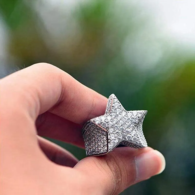 Fashion Hip Hop Five Star Rings Gold Silver Color Rhinestones Zircon Pentagram Ring Gifts Couple Men Women Wedding Rings Jewelry
Fashion Hip Hop Five Star Rings Gold Silver Color Rhinestones Zircon Pentagram Ring Gifts Couple Men Women Wedding Rings Jewelry
