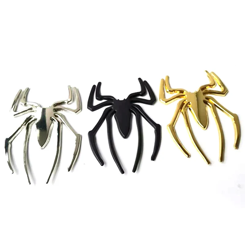 

Автомобильные наклейки, металлический 3d-логотип в виде паука, золотистые/Серебристые аксессуары для стайлинга автомобиля, металлическая наклейка, хромированный значок в виде паука, эмблема