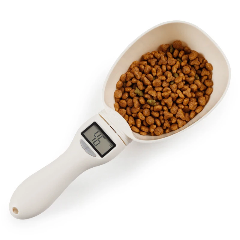 

Pet Food Scale for Dog Cat Feeding Water Scoop Kitchen Scale Spoon Measuring Spoon Cup Portable with Led Display 800g/1g