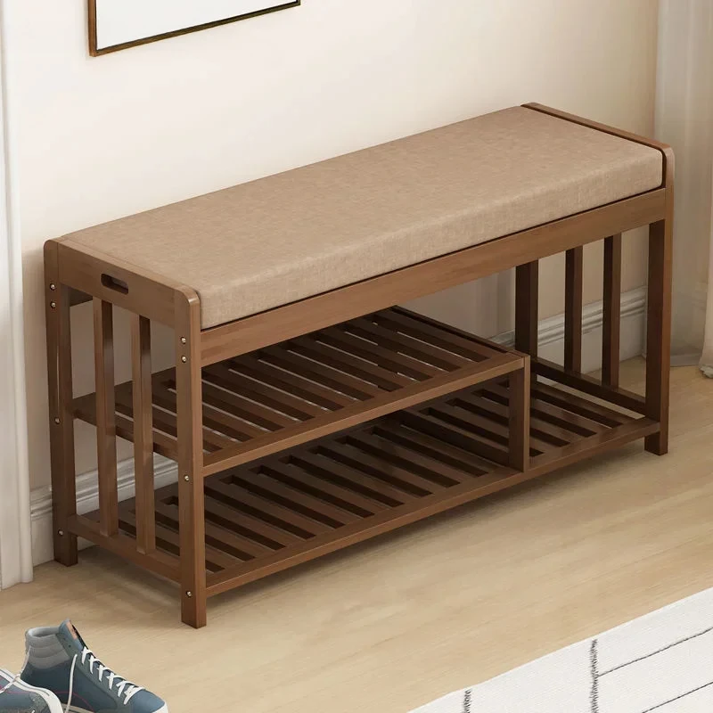 

Multi-layer Storage Stool Door Change Shoe Chair Can Sit In The Shoe Cabinet Living Room Solid Wood Simple Shoe Rack